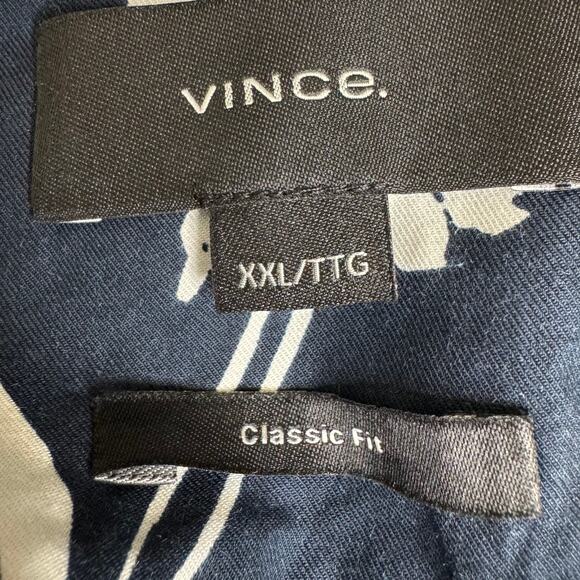 Vince Nomad Floral Short Sleeve Button-Up Coastal Navy Shirt Mens Size XXL - Picture 13 of 13